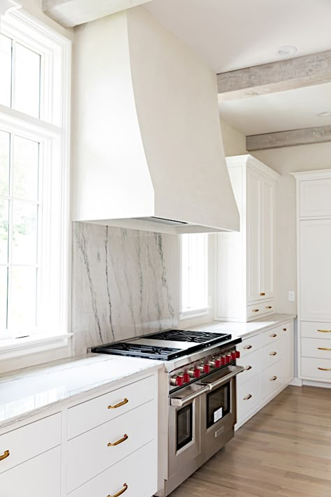 Planning Our Plaster Hood for the New Kitchen - Plank and Pillow Modern English Farmhouse, Kitchen Hood Ideas, Range Hood Ideas, Kitchen Hood Design, Kitchen Vent Hood, English Farmhouse, Hood Ideas, Kitchen Vent, White Oak Hardwood Floors