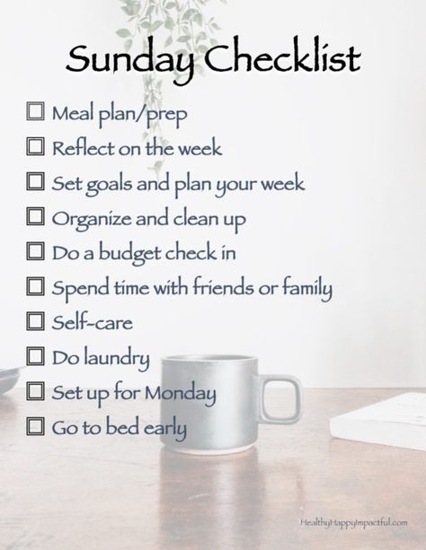 Check out these easy Sunday habits for an insanely successful and productive week. Easy things to do to set yourself up for success and have an amazing rest of the week. Do these habits and you're guaranteed to have better results and less stress. #productivity #productive #sundayhabits #sundayroutine #productiveweek Sunday Checklist, Sunday Prep, Weekend Motivation, Importance Of Self Care, Sunday Planning, Eat The Frog, Sunday Routine, Sunday Reset, Sunday Recipes