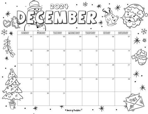 December Calander Doodles, December Calendar Doodles, Calendar For December 2024, December Calender 2024 Printable, December Calendar 2024 Christmas, Clander2024 Design, December Calendar 2024 Aesthetic, 2024 December Calendar, Calendar December 2024