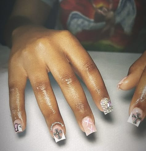 Overlay Short Nails, Nail Boo, Short Nails For Black Women, Cutesy Nails, Nails For Black Women, Brown Acrylic Nails, Acrylic Nail Set, Nails Coffin Short, Brown Acrylic