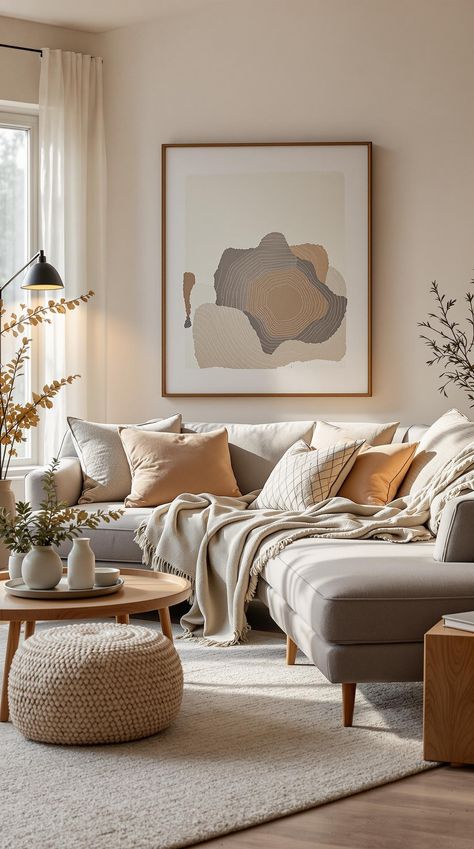 Grey Couch Living Room Living Room Gray Couch Decor, Pillow Combos Gray Couch, Living Room Light Gray Couch, Light Gray Couch Pillow Ideas, Living Room Light Grey Couch, Taupe Sofa Living Room Ideas, Taupe Couch Living Room, Light Grey Couch Living Room Ideas, Living Room With Gray Sofa