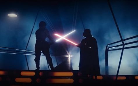 There is an incredibly deep well of lore behind lightsaber battles, and Jedi/Sith learn seven lightsaber forms to supplement their fighting styles. Star Wars Journal, Movie Scenes To Draw, The Beauty Of Cinema, Film Lighting, Beauty Of Cinema, Color In Film, Star Wars Original Trilogy, Standup Comedy, Movie Frames