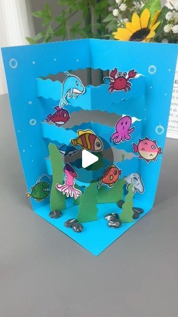 Underwater Crafts, Ocean Art Projects, Ocean Theme Crafts, Ocean Projects, Underwater Theme, Underwater Scene, Sea Crafts, Fish Crafts, Ocean Crafts