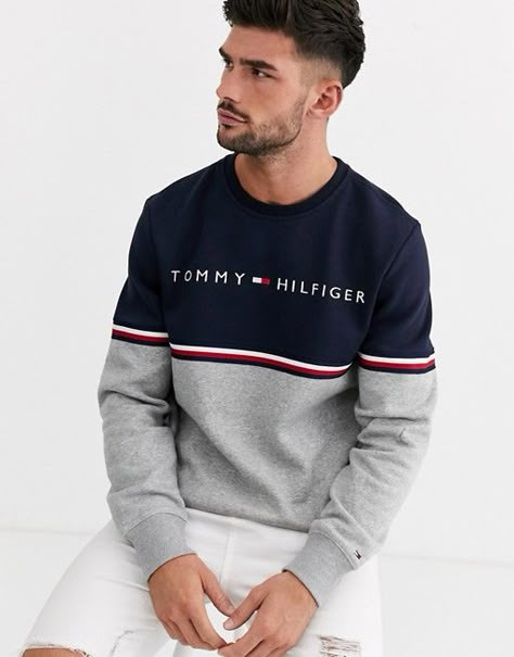 Tommy Hilfiger Sweatshirt Mens, Tommy Hilfiger Outfits, Tommy Hilfiger Sweatshirt, Tommy Hilfiger Outfit, Men Sweatshirt, Mens Fashion Casual Outfits, Sweatshirt Outfit, Trik Fotografi, Streetwear Men Outfits