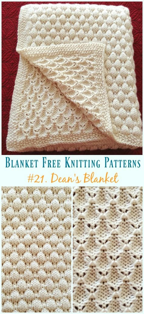 Dean's Blanket Knitting Free Pattern - Easy #Blanket; Free #Knitting; Patterns Stitches Knitting, Knitting Blankets, Free Baby Blanket Patterns, Knitting Patterns Free Blanket, Knitting Patterns Free Sweater, Knit Baby Blanket, Blanket Scarves, Blanket Knitting Pattern, Knitted Blouse