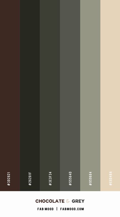 chocolate brown color palette, chocolate and grey, brown and grey color, best color ideas, best bedroom colors, best color combination, top 10 color schemes, brown and grey paint colors, brown and grey color combination, best color for bedroom walls, best colour combinations photos Grey Furniture Color Scheme, Silver And Brown Color Palettes, Dark Brown Color Matching, Combinations With Grey Colour, Wall Paint To Match Brown Furniture, Grey Brown Color Palette Bedroom, Wall Color Ideas With Brown Furniture, Dark Chocolate Brown Color Palette, Chocolate Brown Colour Combination