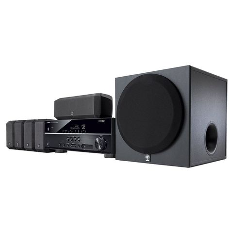 Yamaha YHT-3920UBL Home Theater System - BestProducts.com Tv Sound System, Best Home Theater System, Home Theater Speaker System, Best Home Theater, Walmart Home, Home Theater Setup, Powered Subwoofer, Tv Sound, Home Theater Speakers