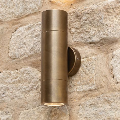 Brass Spotlights, Wall Spotlight, Up Down Wall Light, Wall Spotlights, Exterior Wall Light, Dar Lighting, Traditional Lighting, Bathroom Wall Lights, Grey Glass