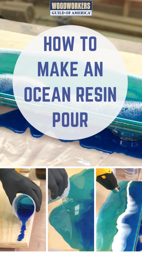 Ocean Resin Tray Diy, Glass Resin Art Cross, Hypoxy Crafts, Ocean Pour Resin, Resin Art On Glass Diy, Casting Resin Projects, Diy Ocean Resin Art Tutorial, How To Make Resin Wall Art, Diy Epoxy Resin Projects For Beginners