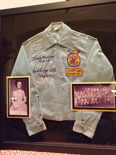 My mother was so proud of the fact that she was honored by her Texas town high school as their beloved FFA Sweetheart!  We had he jacket framed along with FFA some keepsake pictures. State Convention Ffa Outfits, Ffa Official Dress Hairstyles, Ffa Reporter Ideas, Ffa Jacket Display, Senior Pictures Ffa Jackets, Ffa Official Dress, Ffa Outfits, Ffa Aesthetic, Ffa Officer Shirts