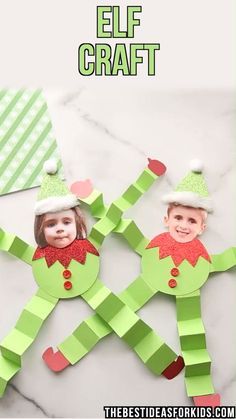 Christmas Projects For Kids, Elf Craft, Elf Crafts, Christmas Crafts For Toddlers, Christmas Crafts For Kids To Make, Preschool Christmas, Christmas Kids, Christmas Crafts For Kids, Winter Crafts