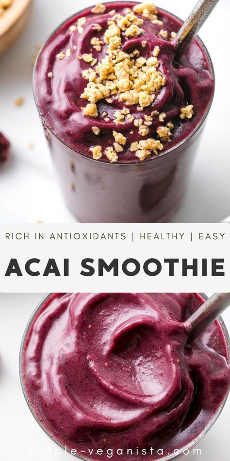 Acai Smoothie Drink, Acai Protein Smoothie, Acai Drink Recipe, Acai Smoothie Recipe Healthy, Acia Bowls Recipes Acai Smoothie, Acai Puree Recipe, How To Make Acai Puree, Açaí Smoothie Recipe, Acai Berry Boost Tropical Smoothie