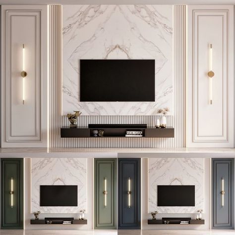 TV Wall 21 Classic Tv Wall Design, Classic Tv Wall, Luxury Tv Wall, Tv Wall Panel, Modern Tv Room, Modern Tv Unit Designs, Tv Fal, Modern Tv Wall Units, Tv Cabinet Design