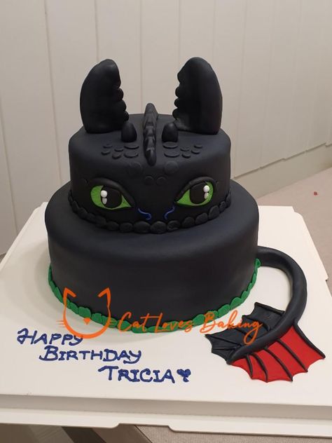 Carousell - Snap to List, Chat to Buy Toothless Cake How To Train Your Dragon, Night Fury Cake, How To Train Your Dragon Cake, Httyd Cake, Unique Cake Designs Creative, Toothless Cake, Cake Dragon, Dragon Birthday Cakes, Toothless Night Fury