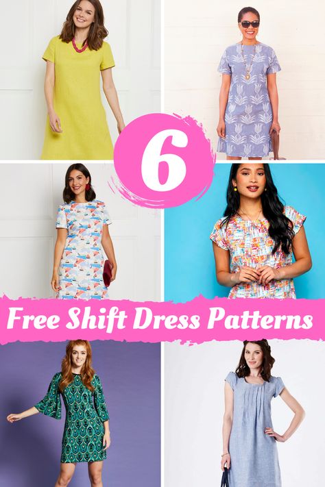 Shift Dress Pattern Drafting, Simple Shift Dress Pattern, Shift Dress Pattern Free, Pocket Dress Pattern, Aline Dress Pattern, Basic Sewing Patterns, Sewing Patterns Dress, Tunic Dress Patterns, Unique Sewing Patterns