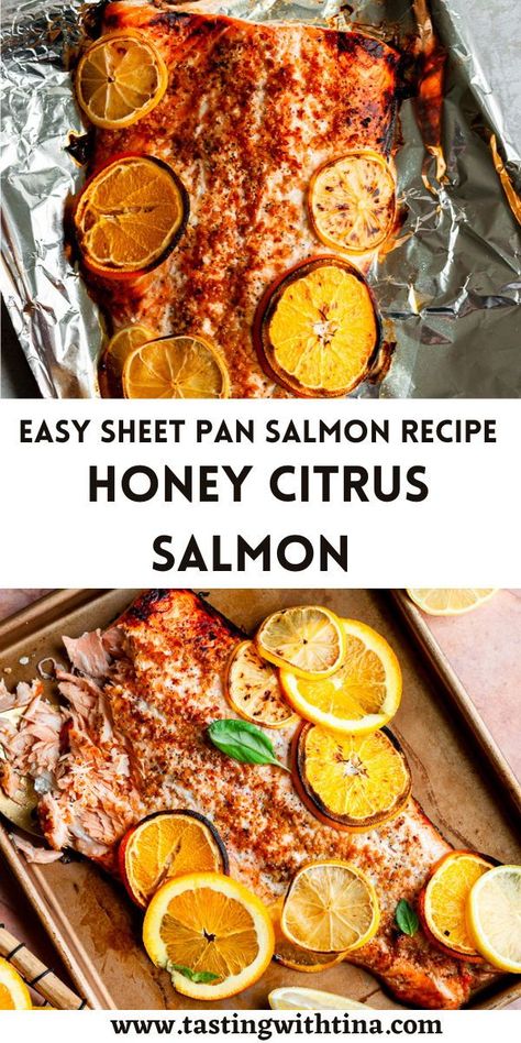 Summer Salmon Recipe, Citrus Fish, Citrus Salmon, Easy Salmon Recipe, Salmon Quinoa, Salmon Marinade, Honey And Soy Sauce, Seafood Menu, Citrus Recipes