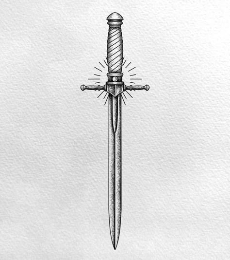 Swords Tattoos For Men, Minimal Tattoo Swords, Wings And Swords Tattoo, Dagger Tattoo Men, Dagger Tattoo For Men, Dagger Forearm Tattoo, Mid Evil Tattoos, Swords Tattoos, Dager Tattoos