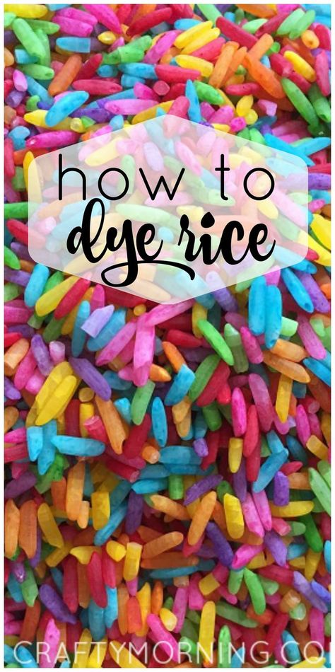 Dye Rice, Toddler Sensory Bins, Sensory Tubs, Crafty Morning, Preschool Sensory, Sensory Bin Ideas, Sensory Crafts, Colored Rice, Sensory Ideas