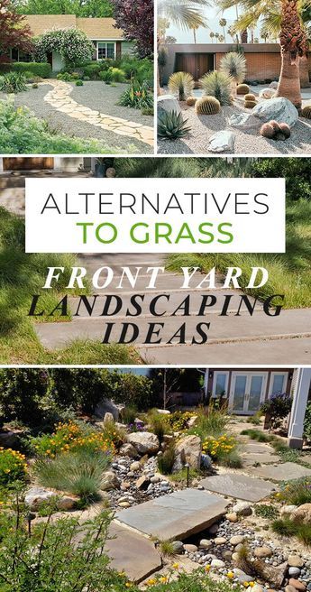 Alternatives to Grass : Front Yard Landscaping Ideas! - Get great tips and ideas for landscaping your front yard without using grass! #grassalternatives #lawnalternatives #frontyardlandscaping #landscaping #DIYgardenideas #DIYgardentips #frontyardideas #landscapetips No Grass Front Yard Ideas, Meadowscaping Front Yard, Grassless Front Yard Ideas, Gravel Landscaping Front Yard, Front Yard No Grass Ideas, Hardscape Ideas Front Yard, No Grass Garden, Grass Free Front Yard, No Grass Front Yard Landscaping