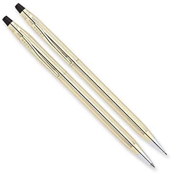 Cross Classic Century 10k Gold-Filled/Rolled Ball-Point Pen & 0.5mm Pencil Set Cross Pens, Gold Pen, Pointed Pen, Pen Refills, 10k Gold, Gold Filled, Pencil, Pen, Gold