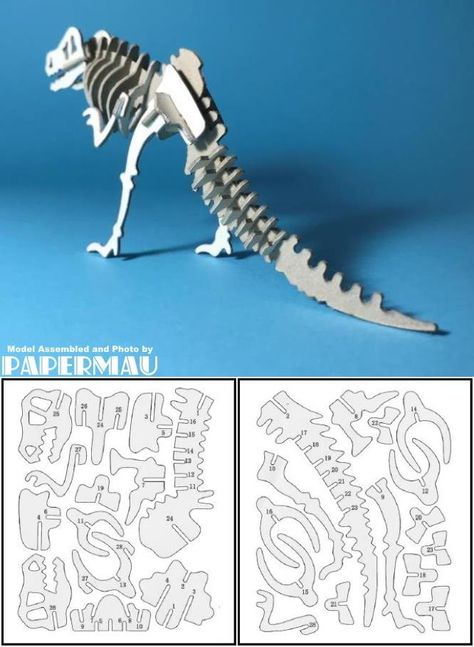 3d Dinosaur Puzzle, Origami T Rex, Cardboard Template, Paper Dinosaur, Cardboard Puzzle, Cardboard Model, Dinosaur Puzzles, Animal Cutouts, Largest Dinosaur