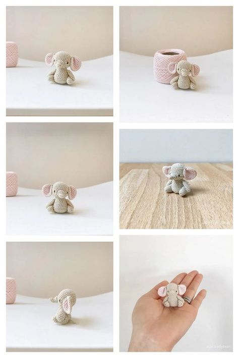 Amigurumi Tiny Elephant Free Pattern-2 10 Crochet Elephant Pattern Free, Crochet Elephant Pattern, Crochet Dreams, Crochet Butterfly Pattern, Elephant Applique, Crochet Animal Amigurumi, Tiny Elephant, Easy Crochet Patterns Free, Crochet Animals Free Patterns