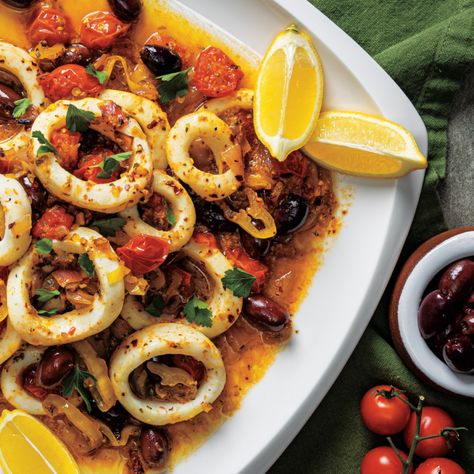 Sautéed Greek Calamari Canned Calamari Recipes, Calamari And Shrimp Recipes, Greek Calamari Recipes, Sauteed Calamari Recipes, Baked Calamari Recipes, Calamari Recipes Sauteed, Greek Calamari, Sauteed Calamari, Calamari Sauce