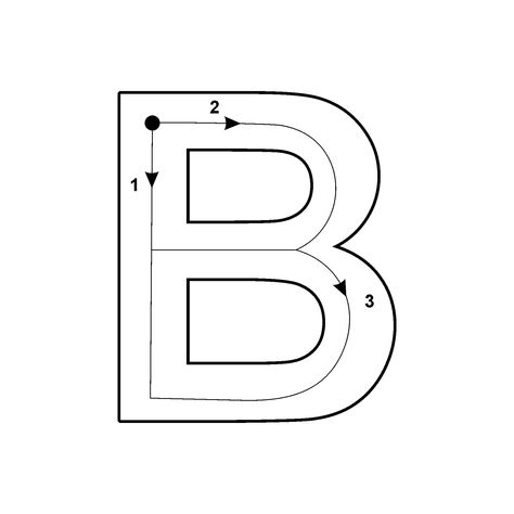 Capital Letter B with Arrow Preschool Corner, Capital B, Alphabet Tracing, Tracing Letters, Capital Letters, Letter B, Lettering Alphabet, Alphabet, Preschool