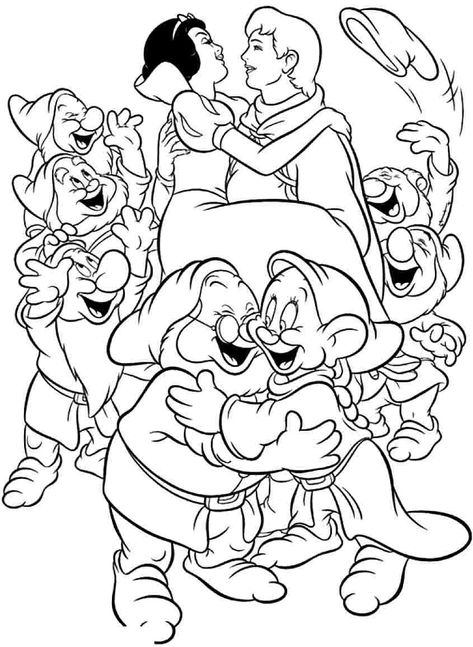 Snow White Cartoon, Snow White Coloring Pages, Belle Coloring Pages, Disney Princess Colors, Disney Princess Cartoons, Disney Princess Coloring Pages, Klub Winx, Coloring Pages Inspirational, Sette Nani