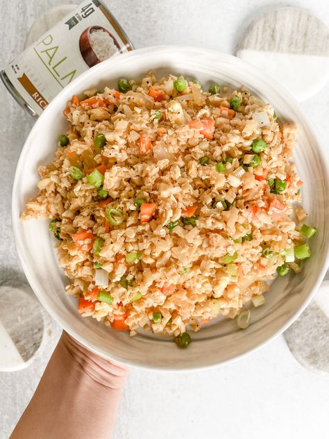 Palmini-Fried-Rice Palmini Rice, Palmini Recipes, Keto Food Recipes, 500 Calorie Meals, Hearts Of Palm, Arroz Frito, Plant Based Diet Recipes, Diced Carrots, Roasted Chicken Breast