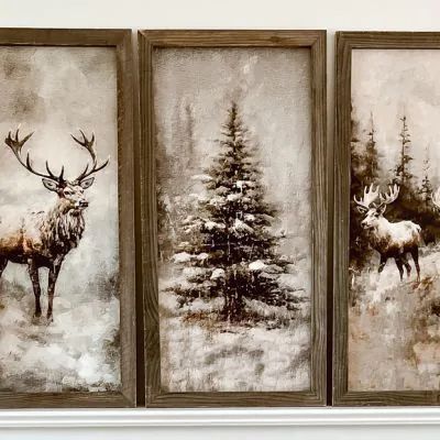 CYBER MONDAY WITH DEB & DANELLE | Shop Sales Events Antique Farmhouse Woodsy Christmas, Mantle Christmas, Wall Art Frame, Rustic Frames, Cabin Ideas, Unframed Wall Art, Art Antique, Antique Farmhouse, Christmas Wall Art