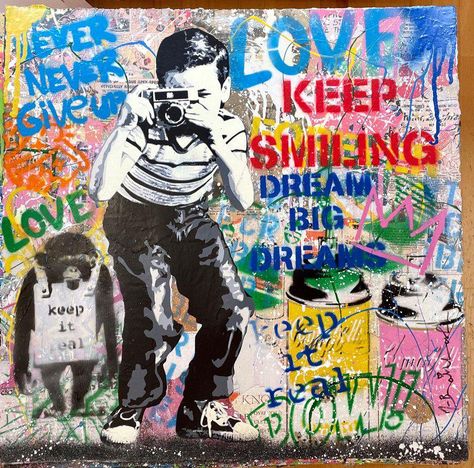 Mr Brainwash Art, Lad Culture, Comedy Bar, Wine Label Ideas, Bar Stage, Mental Health Awareness Week, Graffiti Piece, Mr Brainwash, Pop Art Collage