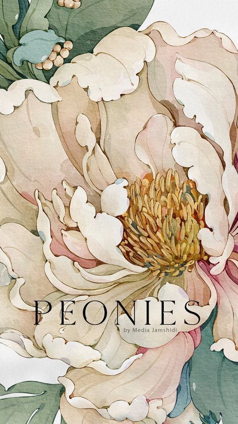 Peonies Drawing, Peony Drawing, Peony Illustration, Illustration Botanique, Watercolor Flower Art, 수채화 그림, Botanical Drawings, Custom Watercolor, Flower Art Painting