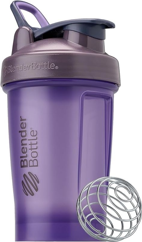 BlenderBottle Classic V2 Shaker Bottle Perfect for Protein Shakes and Pre Workout, 20oz, Full Color Purple Gym Bag Essentials, Protein Shaker Bottle, Shaker Design, Wire Whisk, Push Up Bars, Shaker Cup, Protein Shaker, Blender Bottle, Color Rush