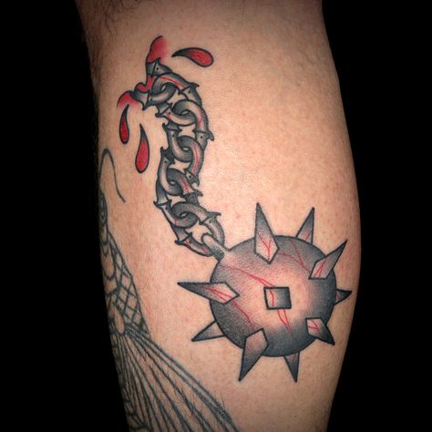 Spiked Ball Tattoo by Cam Pohl Spike Ball Tattoo, Spike Ball, Medieval Tattoo, Ball Tattoo, Tattoo Old School, Ink Master, Season 12, Tattoo Design Drawings, Design Drawings