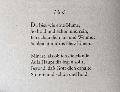 gedichteausderwelt: ““Lied” von Heinrich Heine ” Lyric Poem, Poetic Quote, German Quotes, Reading Practice, Poems Beautiful, I Love You Quotes, Reading Quotes, Love Yourself Quotes, True Words