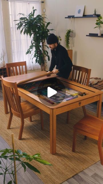 Wyrmwood on Instagram: "Cherry Modular Gaming Table for Boardgames + @dominos 🎲🍕 the perfect game night combo.

Interested in a Modular Gaming Table? Sign up for updates in our bio 🔥" Footlong Cookie, Gaming Coffee Table, Board Game Room, Modular Table, Puzzle Table, Gaming Space, Board Game Table, Game Room Family, Gaming Table