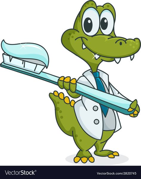 Dentist Clipart, Toothbrush With Toothpaste, Office Receptionist, Tooth Clipart, Crocodile Dentist, Dentist Marketing, Crocodile Illustration, Sensitive Teeth Remedy, Emergency Dentist