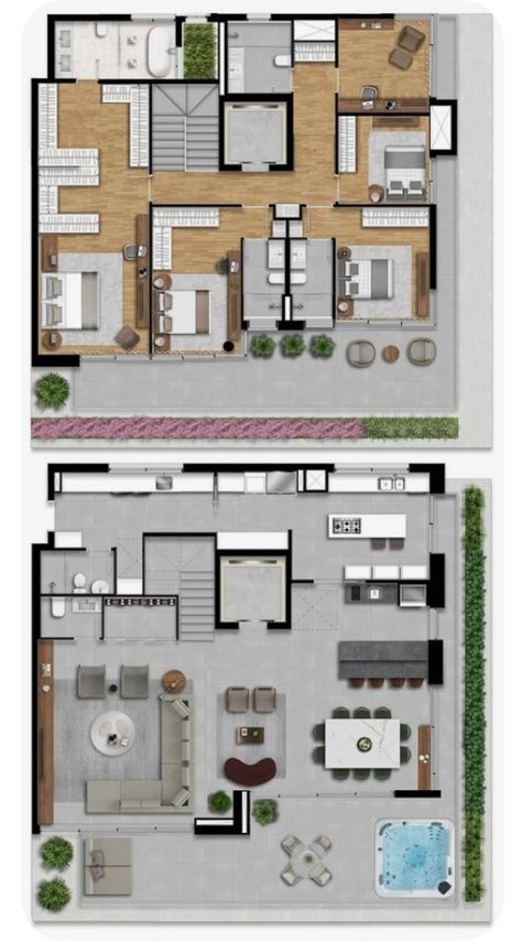 Small Modern House Plans, Duplex Floor Plans, Mansion Floor Plan, House Floor Design, Small House Floor Plans, Architectural Floor Plans, Simple House Plans, Model House Plan, House Construction Plan