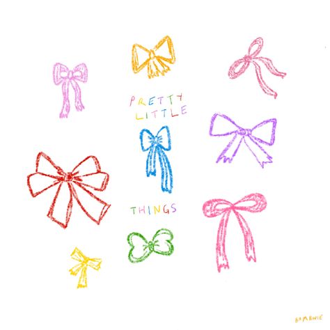 Simple Cartoon Doodles, Spring Doodle Art, Cute Minimalist Doodles, Aesthetic Small Doodles, Cute Bow Drawing, Cute Colorful Doodles, Cute Simple Drawing Ideas, Small Simple Doodles, Cute Aesthetic Doodles