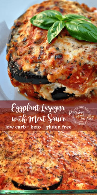 Eggplant Lasagna With Meat, Lasagna With Meat Sauce, Peace Love And Low Carb, Low Carb Lasagna, Eggplant Lasagna, Meat Sauce Recipes, Keto Lasagna, Egg Plant, Eggplant Dishes