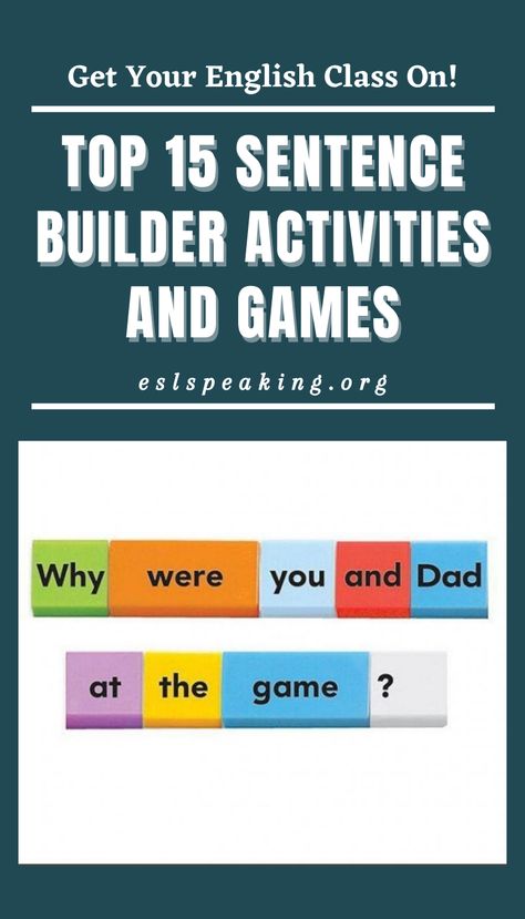 Games For Teaching English, Sentences Structure, Sentence Building Games, Teaching Sentence Structure, English Sentence Structure, Sentence Structure Activities, Teaching Sentences, Sentence Building Worksheets, Sentence Formation