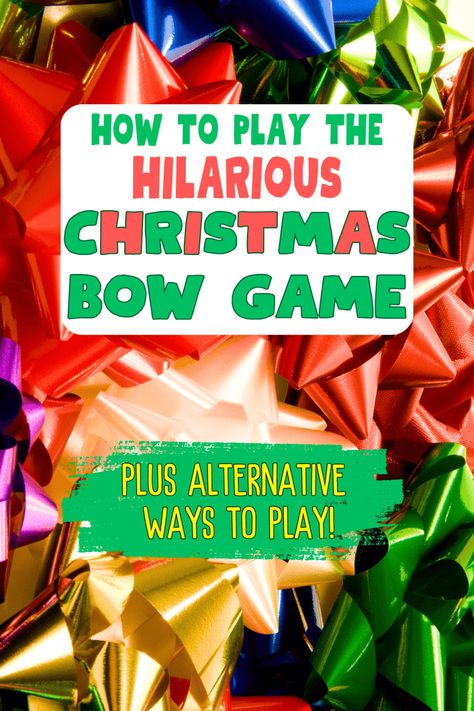 Funny Holiday Games, Holiday Games For Kids, Diy Christmas Bow, Christmas Party Games For Groups, Funny Christmas Party Games, Christmas Games To Play, Christmas Eve Games, Christmas Party Games For Adults, Fun Holiday Games