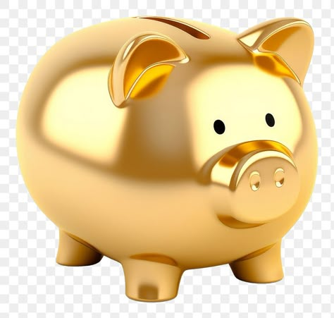 Gold Piggy Bank, Gold White Background, Casino Character, Trading Design, Gold Things, 3d Elements, Household Objects, Mindset Goals, 3d Images