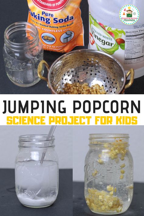 Want a fun variation on a popcorn science project? This dancing popcorn challenge is a fun way to bring new life to a classic science experiment! #scienceexperiment #scienceforkids #stemed #stemactivities #thanksgivingactivities Dancing Popcorn Experiment, Popcorn Science Project, Popcorn Science Fair Project, Dancing Popcorn, Vetenskapliga Experiment, Science Experiments Kids Elementary, Candy Science, Science Experiment For Kids, Experiment For Kids