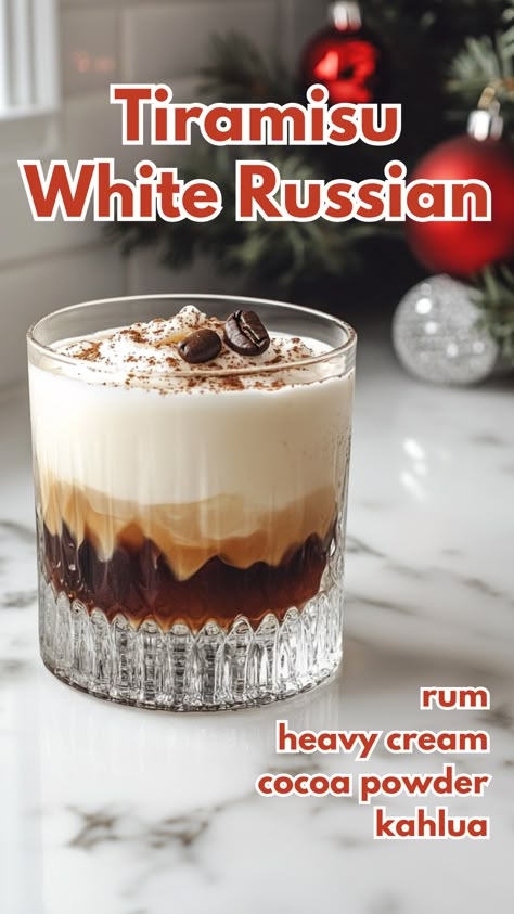 Kahlua Cocktails, Best Christmas Drinks, White Russian Recipe, Kahlua Drinks, Best Christmas Cocktails, White Russian Recipes, Cocktail Cards, White Russian Cocktail, Creamy Eggnog