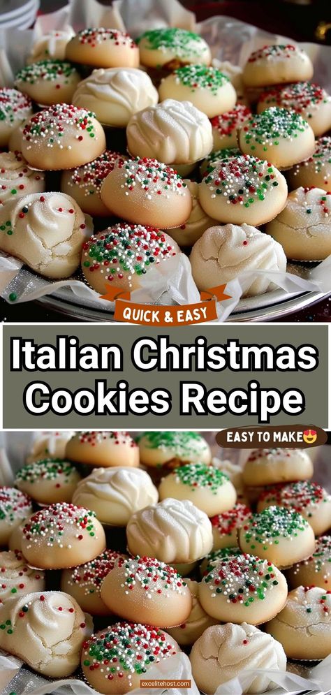 Italian Christmas Cookies are delicious cake-like cookies with a hint of anise and sweet sugar glaze. This easy cookie recipe is great to serve any time of the year. Italian Christmas Cookie Recipes, Anise Cookies, Italian Christmas Cookies, Italian Cookie, Italian Cookie Recipes, Delicious Christmas Cookies, Italian Recipes Dessert, Baked Recipes, Dipped Cookies