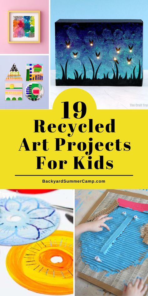 Explore our collection of recycled art projects for kids and turn trash into treasure! These ideas are the perfect mix of fun and educational. Recycle Old Cds, Kids Recycled Art Projects, Art Projects Using Recycled Materials, Reciclyng Ideas Kids, Art Made With Recycled Materials, Upcycled Art For Kids, Found Art Projects, Trash To Treasure Projects For School, Sustainable Art Projects