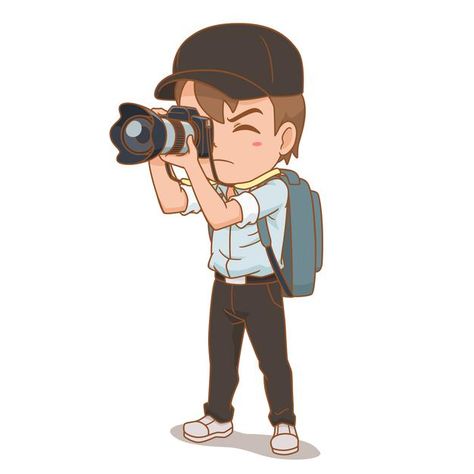 Cartoon character of photographer. | Free Vector #Freepik #freevector #technology #man #character #cartoon Photography Signature Logo, Best Photography Logo, Editing Logo, College Poster, Camera Cartoon, Urban Logo, Camera Wallpaper, Camera Drawing, Temple Photography