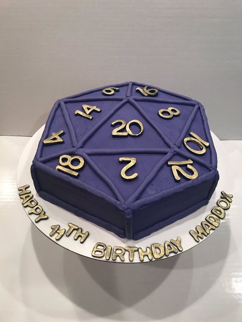 D20 Cake, D&d Birthday Party Ideas, Dice Cake, Dnd Decor, Dragon Birthday Cakes, 20 Sided Dice, Dragon Birthday Parties, Dragon Cake, Art Guide